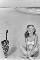 Stampa su vetro acrilico  Marilyn Monroe sulla spiaggia - Celebrity Collection