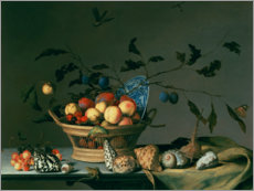 Poster Natura morta con cesto di frutta