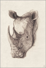 Poster Ritratto di rinoceronte, vintage