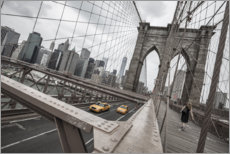 Poster  Ponte di Brooklyn con taxi gialli - nitrogenic