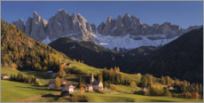 Poster Cime di Geisler in Alto Adige