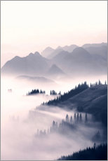 Stampa su vetro acrilico  Montagne nella nebbia - Sisi And Seb