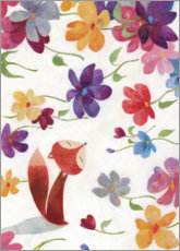 Poster  Volpe in un mare di fiori - Aurelie Blanz