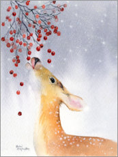 Stampa su vetro acrilico  Cervo in inverno - Rachel McNaughton