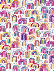 Stampa su alluminio  Acquerello di arcobaleni colorati - Ninola Design
