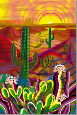 Stampa su vetro acrilico  Cactus all'alba - Charles Harker