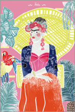 Poster  Frida Kahlo ed i fiori - Merle Schewe