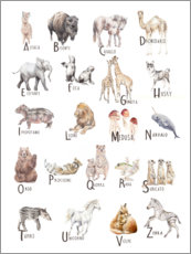 Poster  Alfabeto animale - Wandering Laur