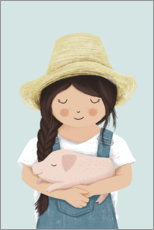 Poster  Bambina con maialino - Sandy Lohß