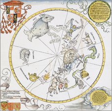 Stampa su plexi-alluminio  Map of the Southern Sky. 1515 - Albrecht Dürer
