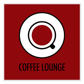 Poster Coffee lounge, rosso