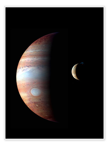 Poster Jupiter and its volcanic moon Lo