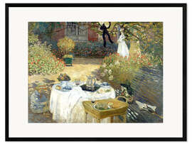 Stampa artistica con cornice  Il pranzo: il giardino di Monet ad Argenteuil - Claude Monet