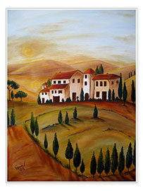 Poster  Sunrise in Tuscany - Christine Huwer