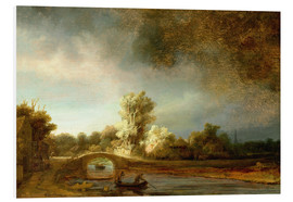 Stampa su PVC  Il ponte di pietra - Rembrandt van Rijn