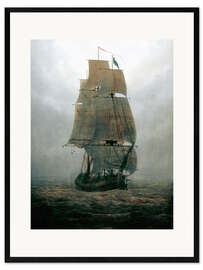 Stampa artistica con cornice  Veliero nella nebbia - Caspar David Friedrich