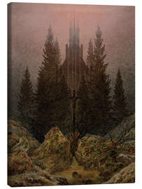 Stampa su tela  Crucifix in Forest - Caspar David Friedrich