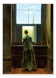 Poster  Donna alla finestra - Caspar David Friedrich