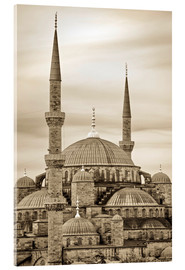 Stampa su vetro acrilico  the blue mosque in sepia (Istanbul - Turkey) - gn fotografie