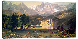 Stampa su tela  Indian camp in the Rockies - Albert Bierstadt