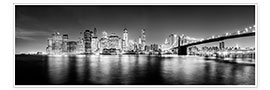 Poster  New York City skyline by night (Monochrome) - Sascha Kilmer