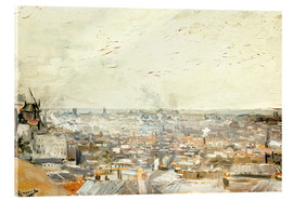 Stampa su vetro acrilico  Roofs of Paris from Montmartre - Vincent van Gogh