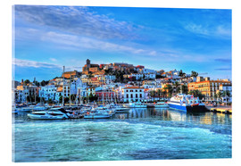Stampa su vetro acrilico  Veduta del vecchio porto di Ibiza - HADYPHOTO