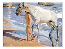 Poster  Lavaggio del cavallo - Joaquín Sorolla y Bastida