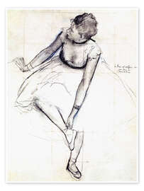 Poster  Ballerina si lega la scarpetta - Edgar Degas