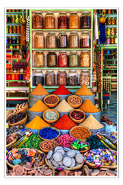 Poster  Spezie in un bazar a Marrakech - HADYPHOTO