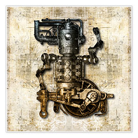 Poster  Antique mechanical figure - diuno