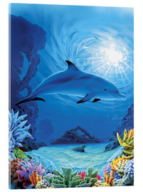Stampa su vetro acrilico  Camouflage dolphins - Robin Koni