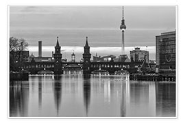 Poster  Skyline con Oberbaumbrücke a Berlino - Filtergrafia