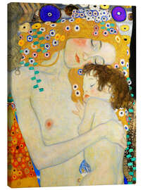 Stampa su tela  Madre con bambino (dettaglio) - Gustav Klimt