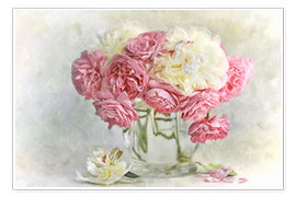 Poster  roses and peonies - Lizzy Pe