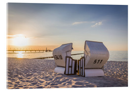 Stampa su vetro acrilico  Poltrone da spiaggia sul Mar Baltico - Christian Müringer
