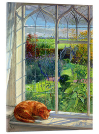Stampa su vetro acrilico  Gatto alla finestra, estate - Timothy Easton