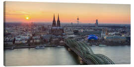 Stampa su tela  Panorama view of Cologne at sunset - Michael Valjak