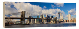 Stampa su legno  Panoramic Brooklyn Bridge and Manhattan skyline