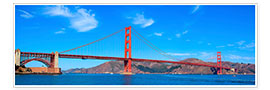 Poster  panoramic view of Golden Gate Bridge