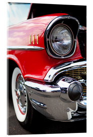Stampa su vetro acrilico  red vintage car