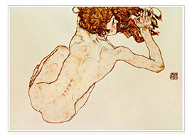 Poster  Nudo rannicchiato, vista da dietro - Egon Schiele