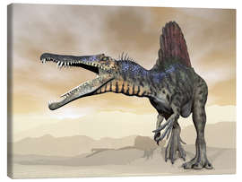 Stampa su tela  Ruggito dello spinosauro nel deserto - Elena Duvernay