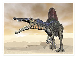 Poster  Ruggito dello spinosauro nel deserto - Elena Duvernay