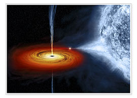 Poster An artist's illustration of the Cygnus X-1 system.