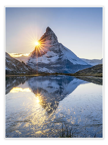 Poster Riffelsee e Monte Cervino nelle Alpi Svizzere
