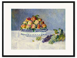Stampa artistica con cornice  Natura morta con pesche e uva - Pierre-Auguste Renoir