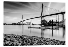 Stampa su vetro acrilico  Amburgo | Köhlbrandbrücke (bianco & nero) - Kristian Goretzki