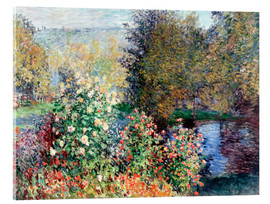 Stampa su vetro acrilico  L'angolo del giardino - Claude Monet