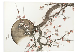Stampa su PVC  Fiori di prugno e la luna - Katsushika Hokusai